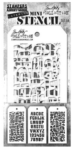 Tim Holtz Mini Layering Stencil- Set 58