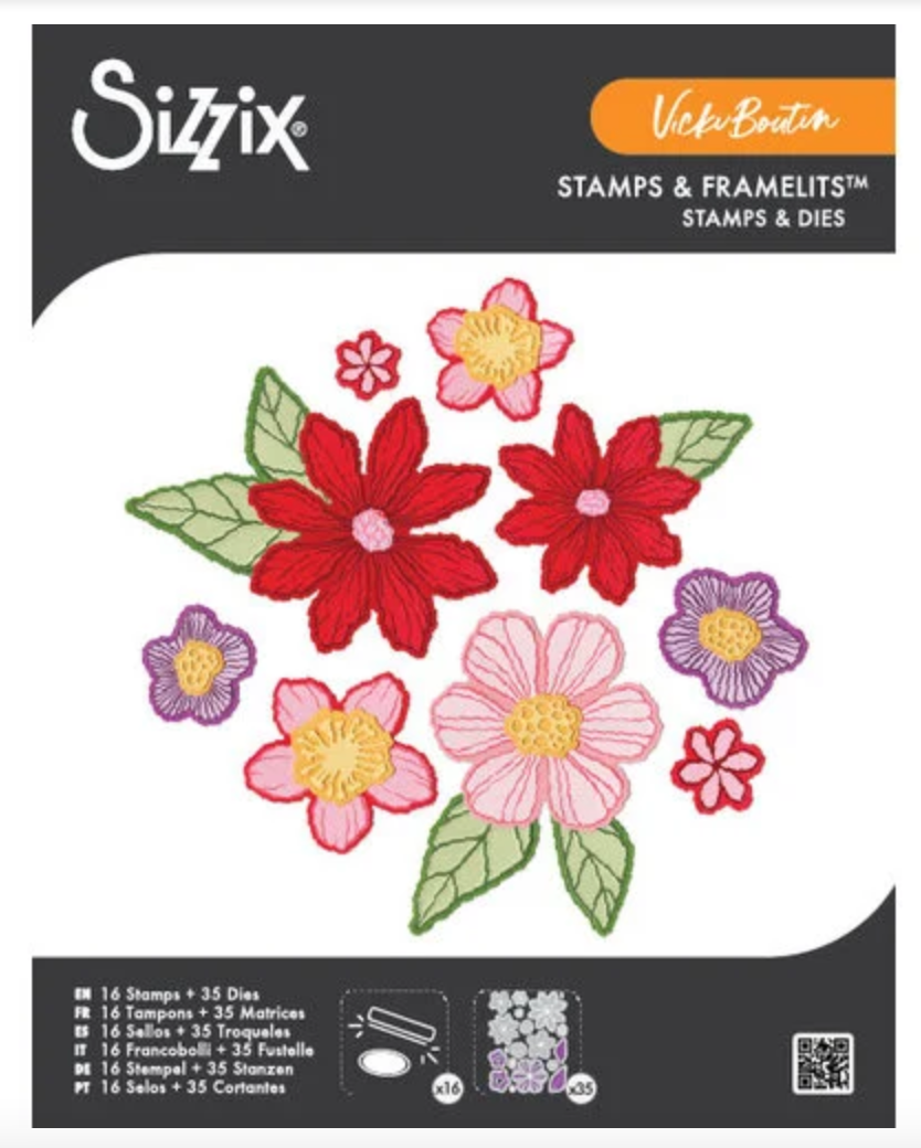 SIZZIX Stamps/Framelits Die Set - Floral Layers #1 by Vicki Boutin