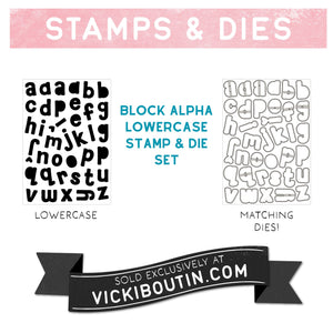 Block Alpha Lowercase Stamp & Die Set- VICKI BOUTIN Exclusives