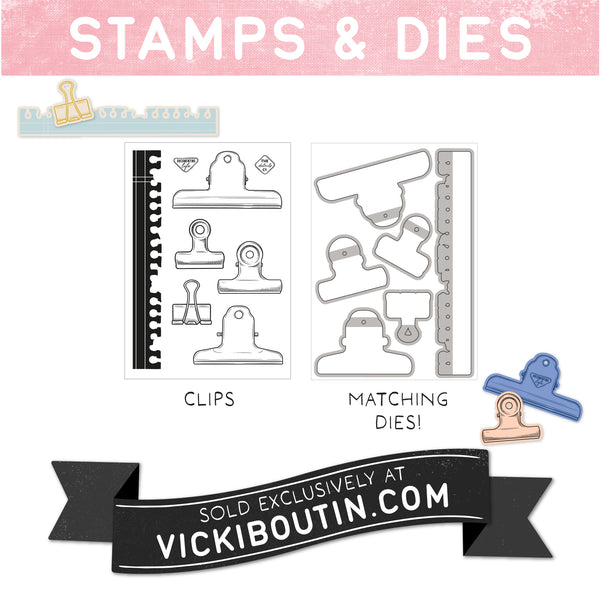 PREORDER!! Vicki Boutin Exclusive Clips Stamp and Die Set- US SHIPPING ONLY!!