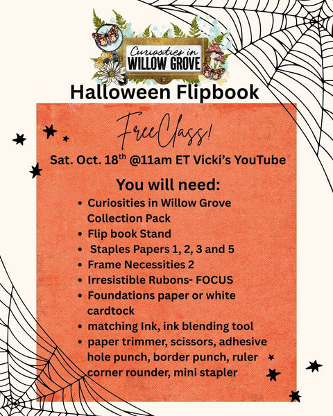 FREE 49 and Market Halloween Flip book Workshop (no kit included)