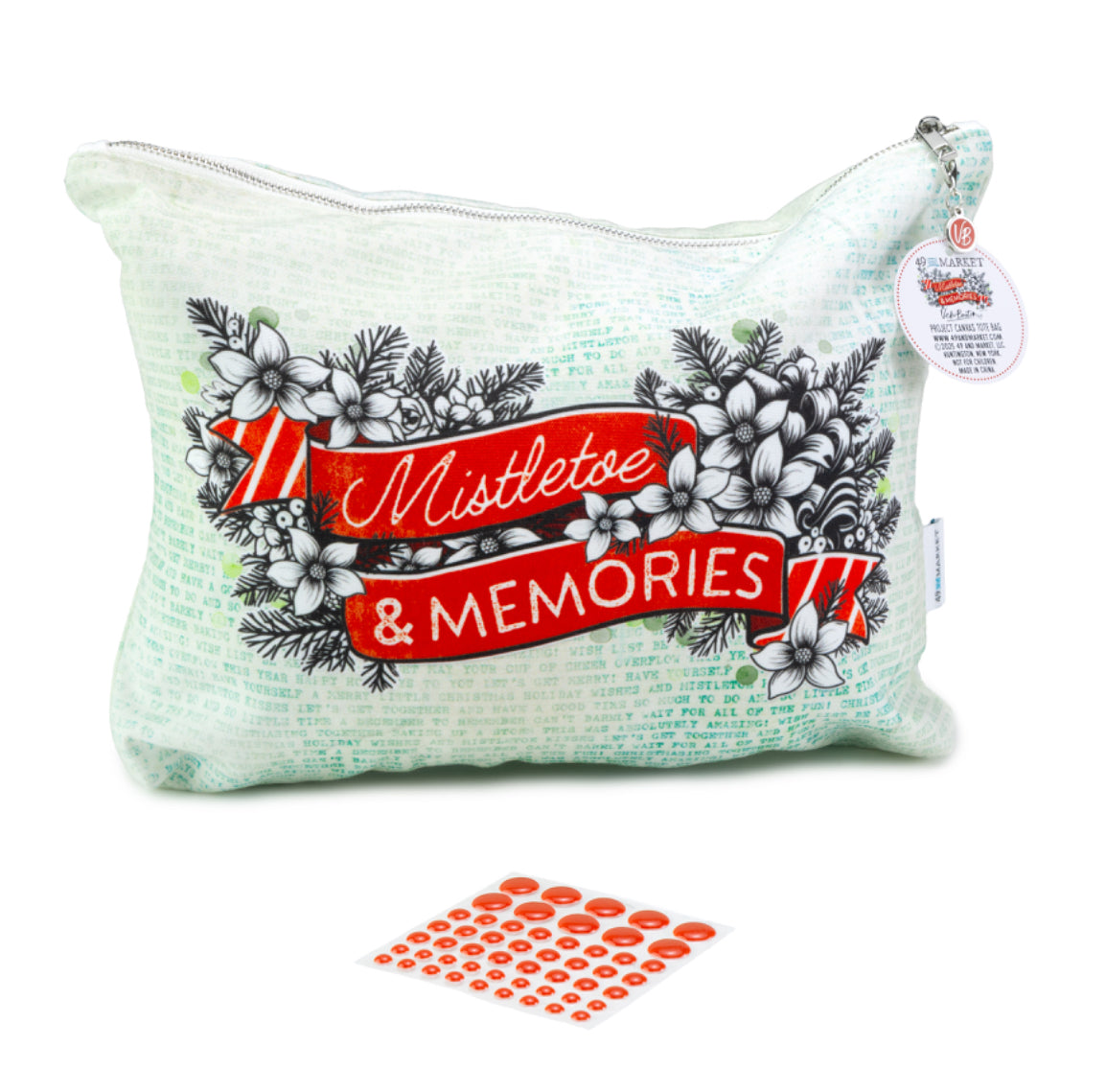 Mistletoe and Memories Zippered Tote- Preorder