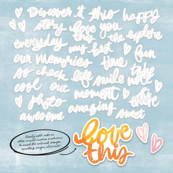 49 and Market IRRESISTIBLES Chipboard Words Set - CANADA SHIPPING only!!