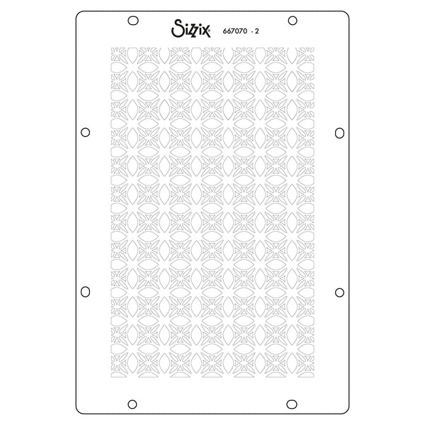 SIZZIX A6 Stencil 4PK - Buildables Backgrounds #1 by Vicki Boutin- US SHIPPING ONLY!!