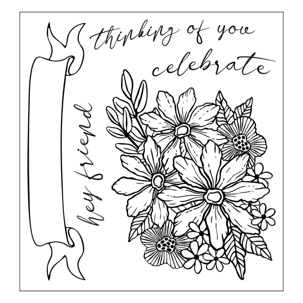 PREORDER! SIZZIX Clear Stamps Set 5PK w/2PK - Framelits Floral Bouquet by Vicki Boutin CANADA SHIPPING ONLY!!