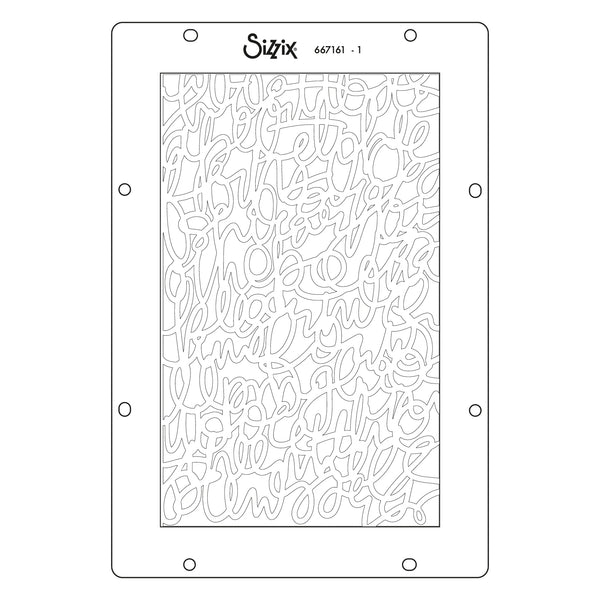 PREORDER! SIZZIX A5 Stencil 4PK - Words and Numbers by Vicki Boutin CANADA SHIPPING ONLY!!