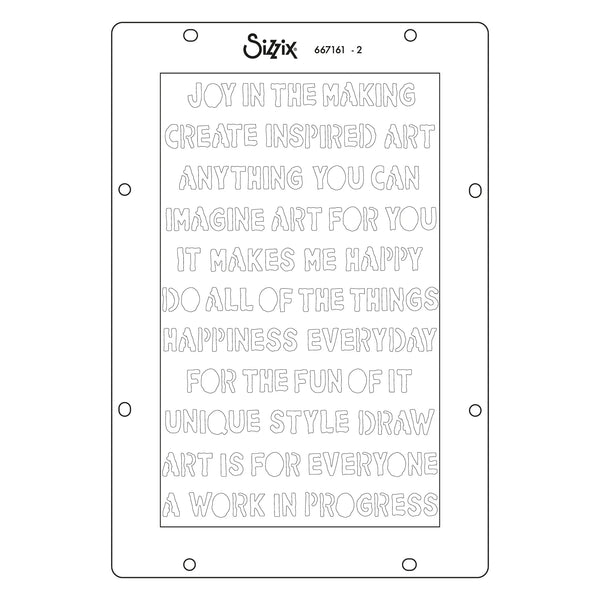 PREORDER! SIZZIX A5 Stencil 4PK - Words and Numbers by Vicki Boutin CANADA SHIPPING ONLY!!