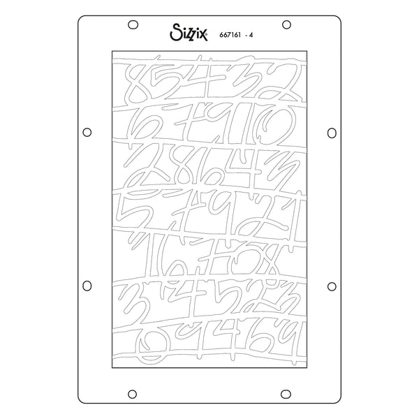 PREORDER! SIZZIX A5 Stencil 4PK - Words and Numbers by Vicki Boutin CANADA SHIPPING ONLY!!