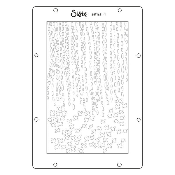 PREORDER! SIZZIX A5 Stencil 4PK - Stitched Florals by Vicki Boutin CANADA SHIPPING ONLY!!