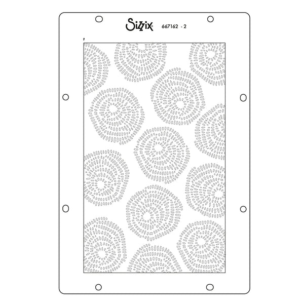 PREORDER! SIZZIX A5 Stencil 4PK - Stitched Florals by Vicki Boutin CANADA SHIPPING ONLY!!