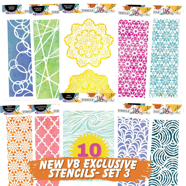 Vicki Boutin Exclusive Stencils- Set 3- Complete Set of 10
