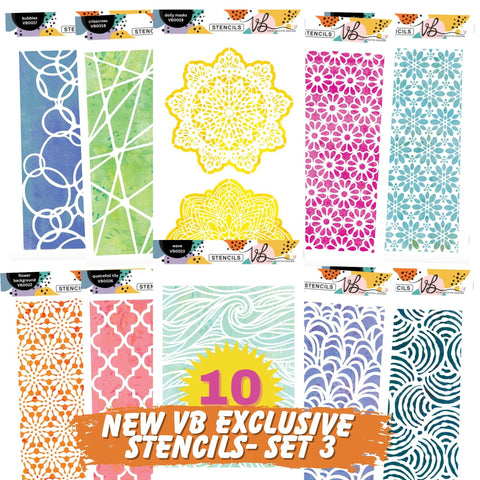 Vicki Boutin Exclusive Stencils- Set 3- Complete Set of 10