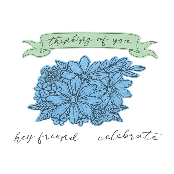 PREORDER! SIZZIX Clear Stamps Set 5PK w/2PK - Framelits Floral Bouquet by Vicki Boutin CANADA SHIPPING ONLY!!