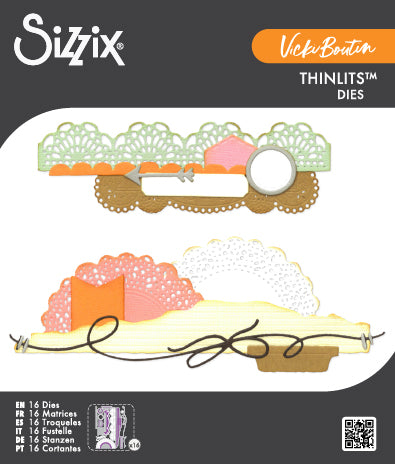 PREORDER!! SIZZIX Thinlets Die Set - Border Clusters -  by Vicki Boutin - CANADA ONLY!!