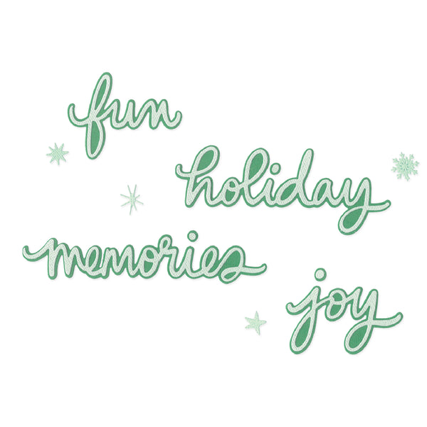 PREORDER!! SIZZIX Thinlets Die Set - Vicki Holiday Script - by Vicki Boutin - CANADA ONLY!!!