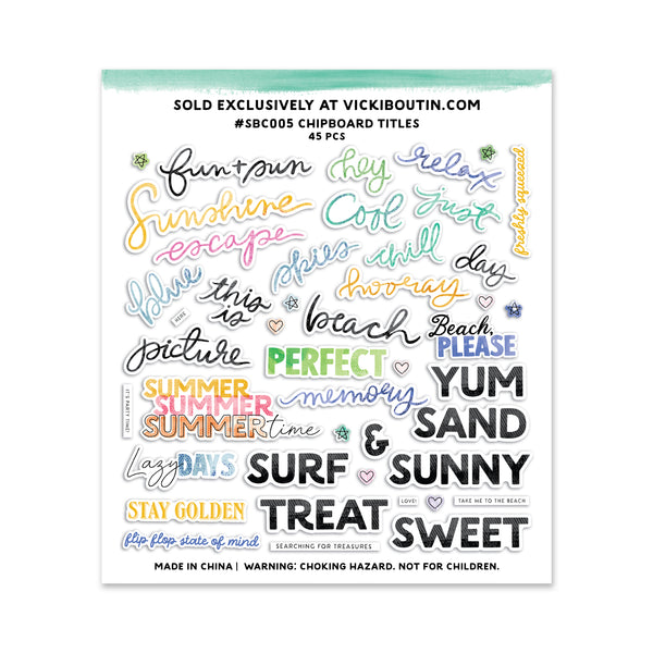 PREORDER!! Sunset Beach Club Chipboard Titles-US SHIPPING ONLY!