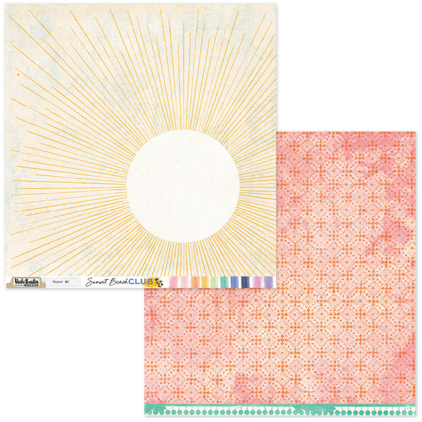 PREORDER!! Sunset Beach Club Patterned Paper Pack-CANADA SHIPPING ONLY!