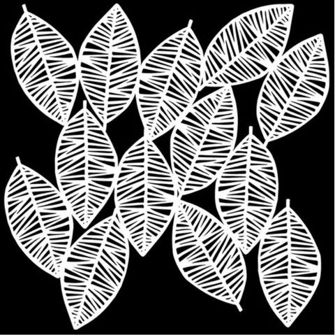 Striped Leaves Stencil 12x12- The Crafters Workshop