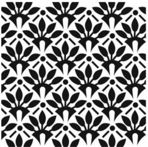 Leafy Fans 12x12 stencil- The Crafters Workshop