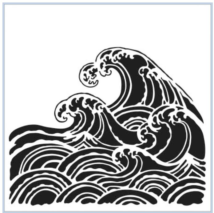 TCW Wave 12x12 Stencil