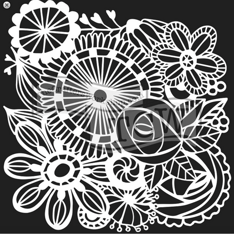 TCW Blooming Garden 12x12 Stencil