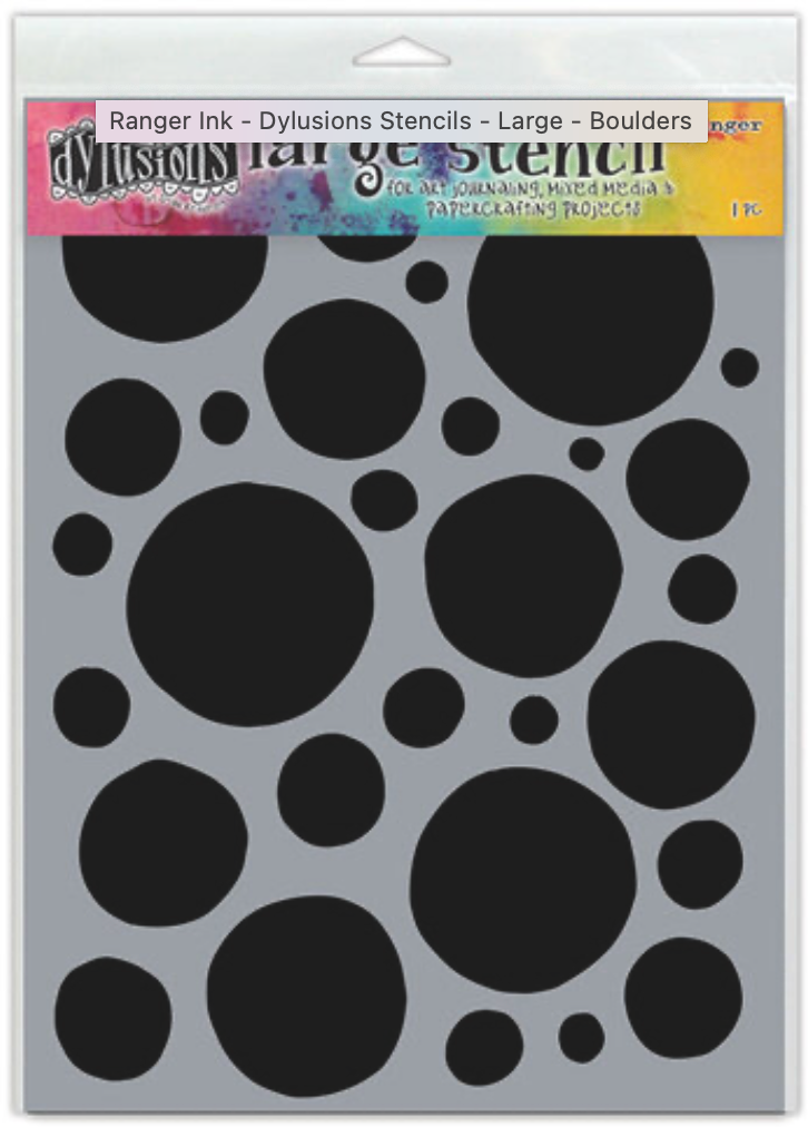 Dylusions Boulders Large 9x12 Stencil