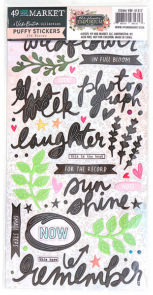 49 and Market- Flower Emporium Puffy Titles- Shipping Canada Only