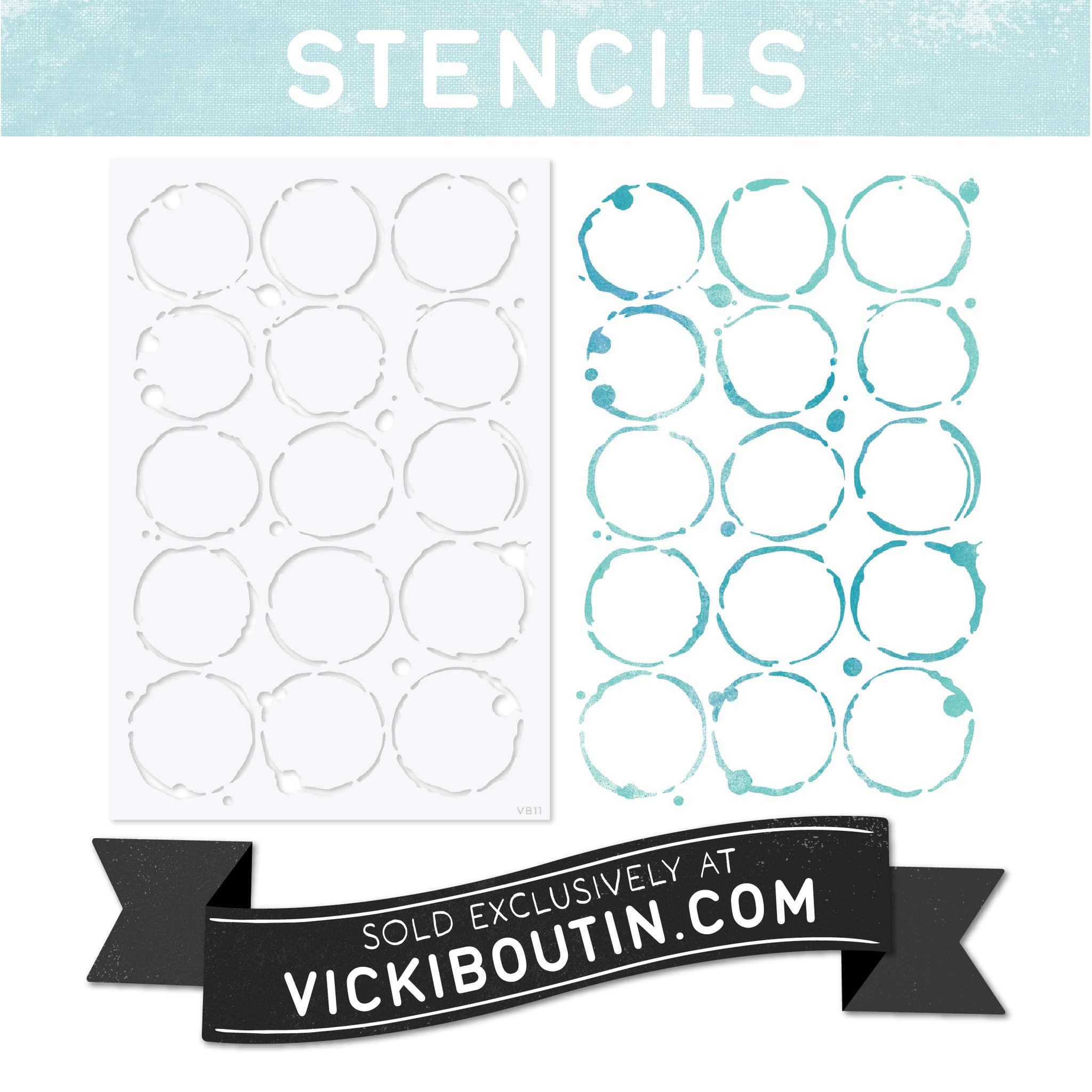 Water Rings Stencil VB11- New VICKI BOUTIN Exclusive Stencils