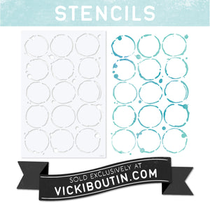 Water Rings Stencil VB11- New VICKI BOUTIN Exclusive Stencils