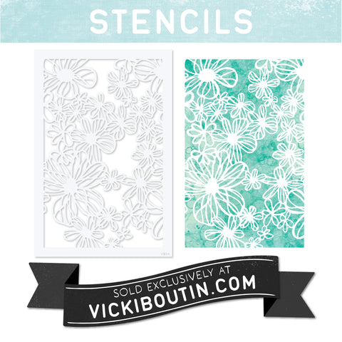 Floral Frenzy Stencil- VB14 VICKI BOUTIN Exclusive Stencil