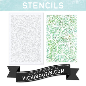 Fans Stencil- VB15- VICKI BOUTIN Exclusive Stencil