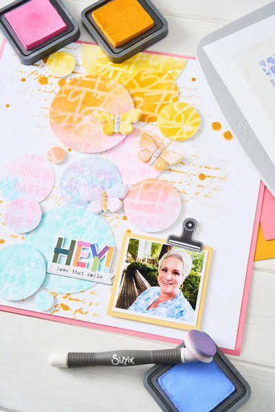 PREORDER! SIZZIX A5 Stencil 4PK - Words and Numbers by Vicki Boutin CANADA SHIPPING ONLY!!