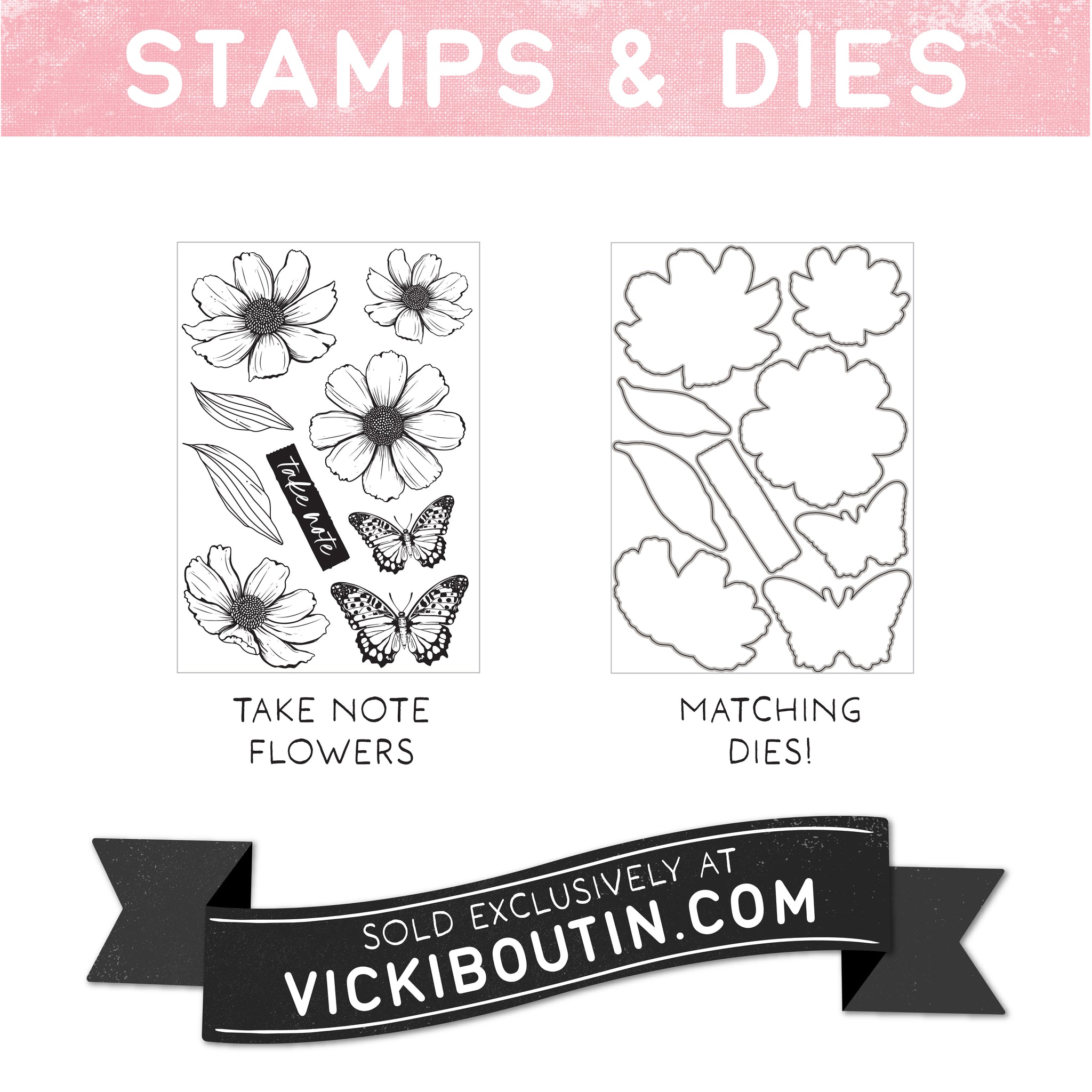 Take Note Flowers Stamp and Die Combo Set – Vicki Boutin Design