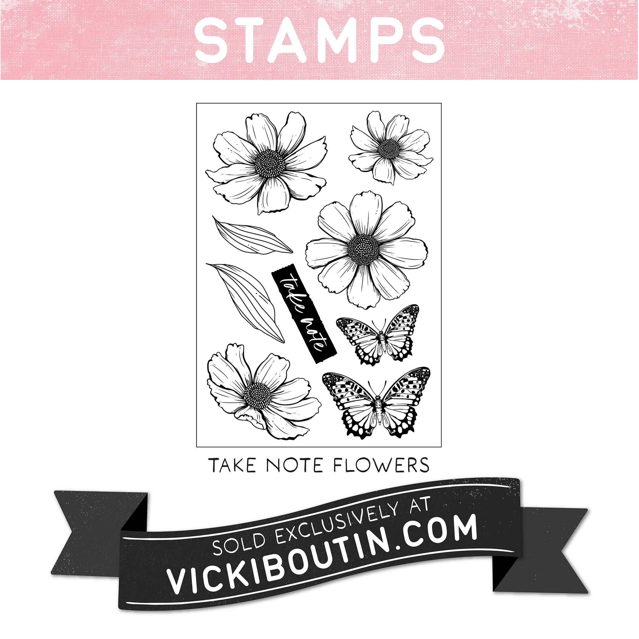 Take Notes Flower 6x8 Vicki Boutin Exclusive Stamp Set