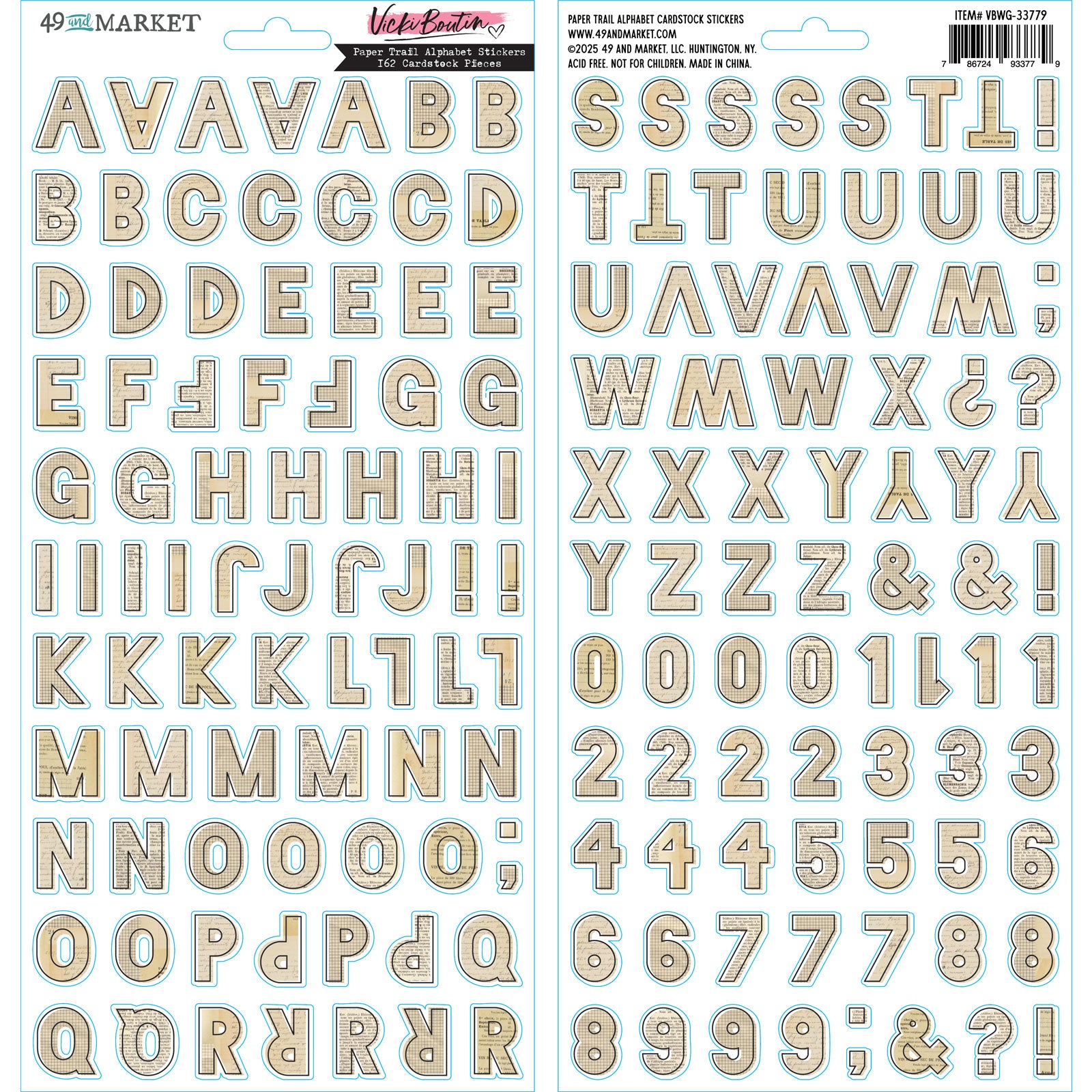 49 and Market- Vicki Boutin Paper Trail Alphabet Stickers