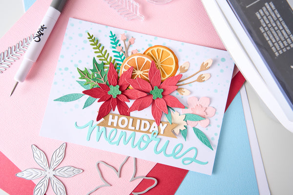 PREORDER!! SIZZIX Clear Stamps Set with Framlits Die - Winter Florals - by Vicki Boutin - US SHIPPING ONLY!!