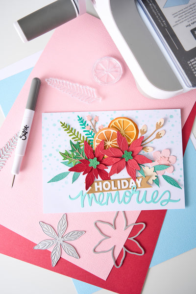 PREORDER!! SIZZIX Clear Stamps Set with Framlits Die - Winter Florals - by Vicki Boutin - US SHIPPING ONLY!!