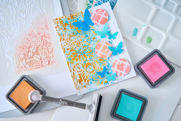 SIZZIX A5 Stencil 4PK – Buildables Botanicals #1 by Vicki Boutin - US SHIPPING ONLY!!