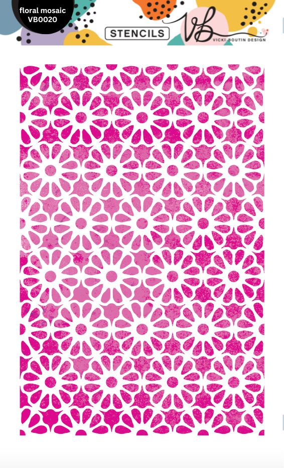 Vicki Boutin Exclusive Stencils Set 3- Floral Mosaic VB020