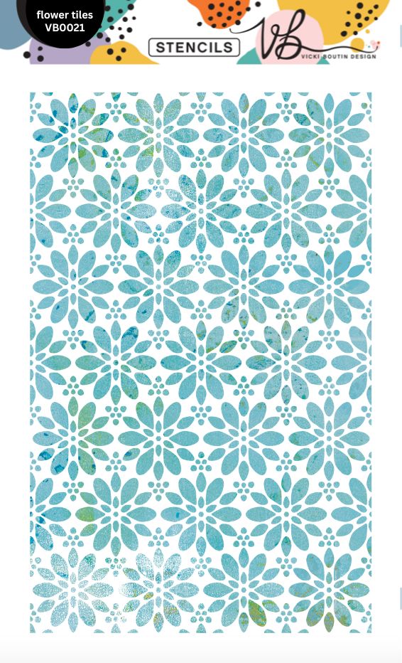 Vicki Boutin Stencil Exclusives Set 3- Floral Tiles VB021