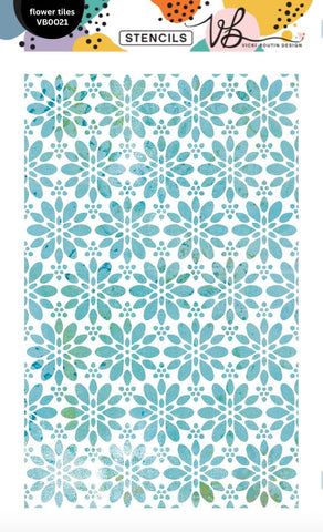 Vicki Boutin Stencil Exclusives Set 3- Floral Tiles VB021