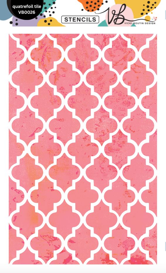 Vicki Boutin Exclusive Stencil Set 3- Quatrefoil VB026