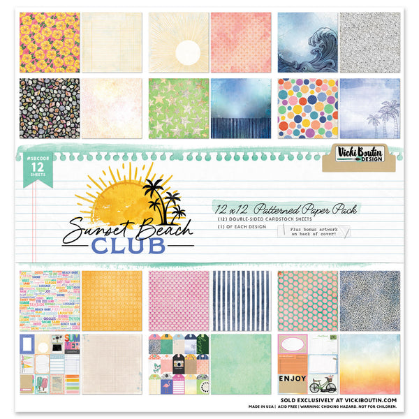 PREORDER!! Sunset Beach Club Patterned Paper Pack-CANADA SHIPPING ONLY!