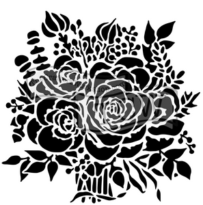 TCW Rose Bouquet 12 x 12 Stencil