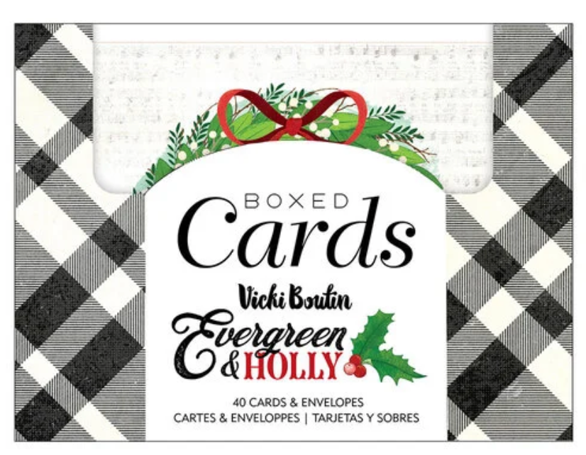 Evergreen and Holly Boxed Card Set-