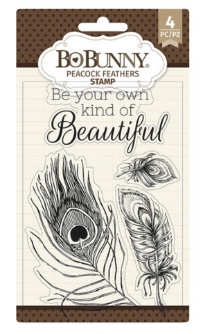 Bo Bunny Peacock Feather Stamp